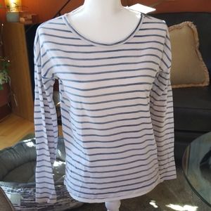 Faherty Sinclair LS Tee Indigo White Stripe XS NWT
